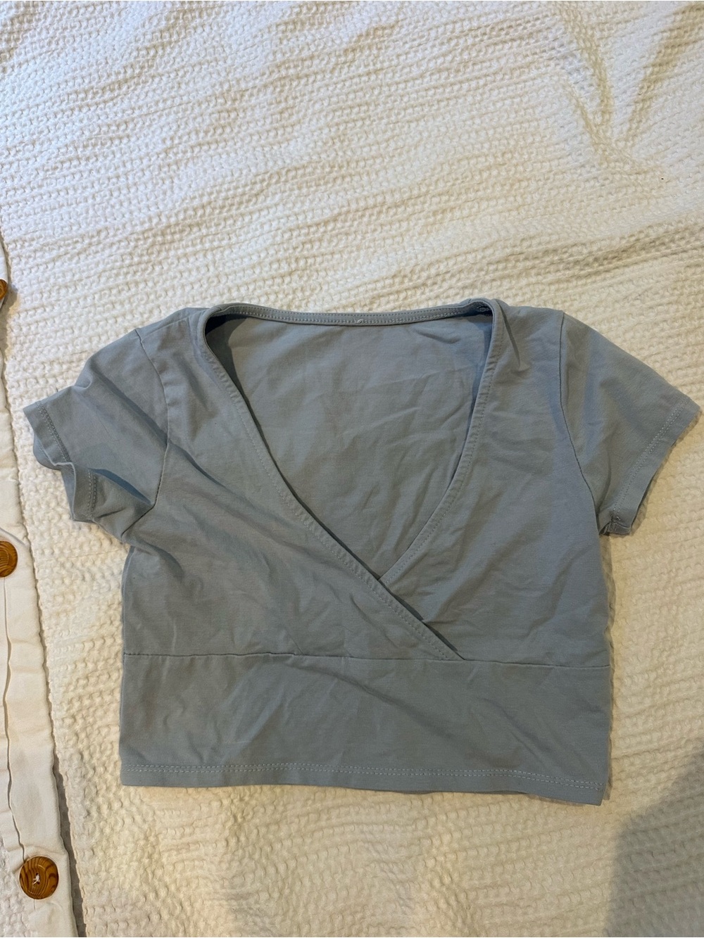 Tilly's Light Blue Wrap Crop Top
